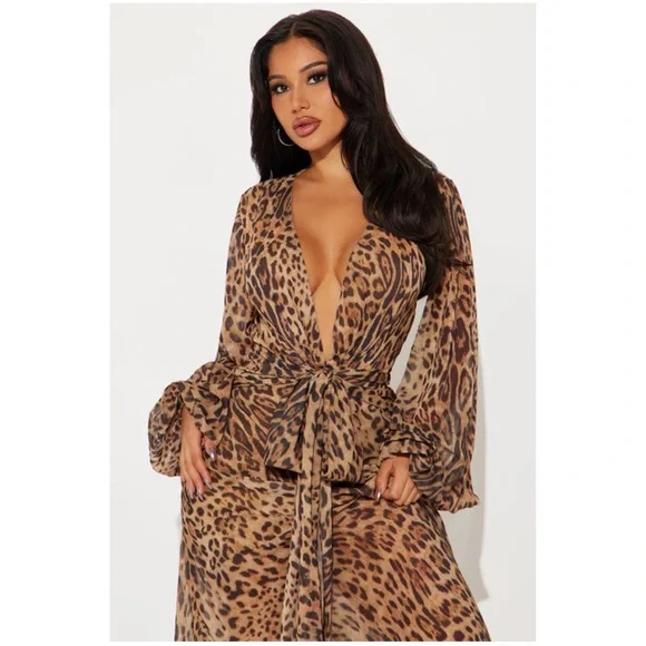🚫SOLD🚫 NWT Fashion Nova leopard print maxi dress sz L